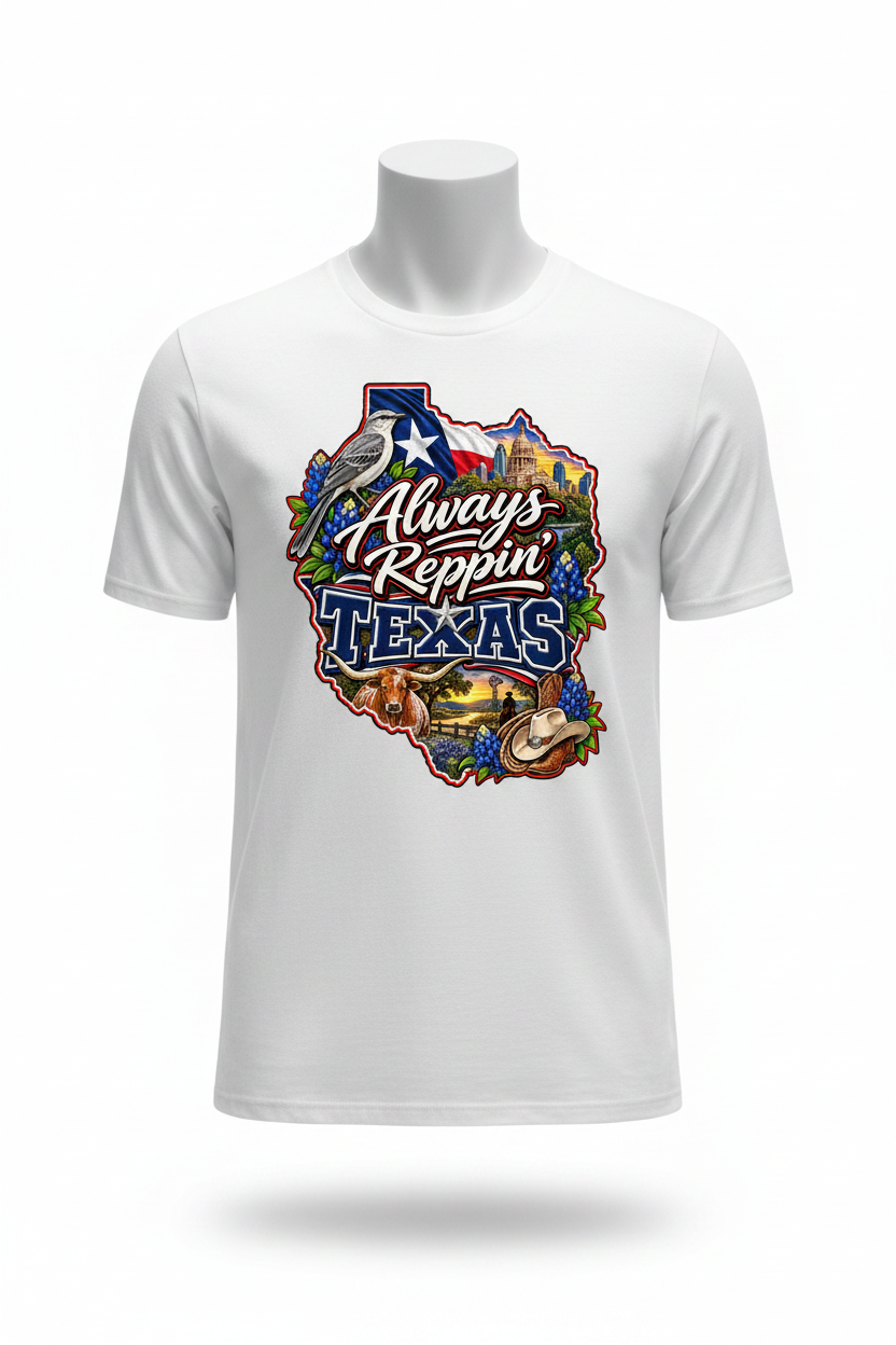 Always Reppin Texas T-Shirt - White