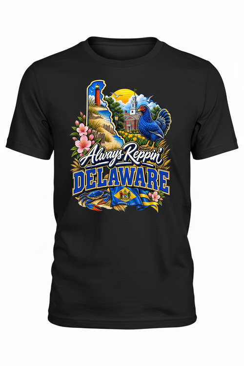 Always Reppin Delaware T-Shirt - Black