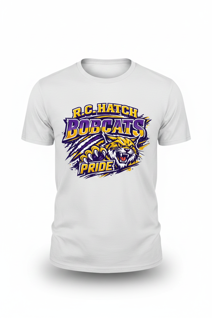 White - R.C. Hatch Bobcats Pride T-Shirt