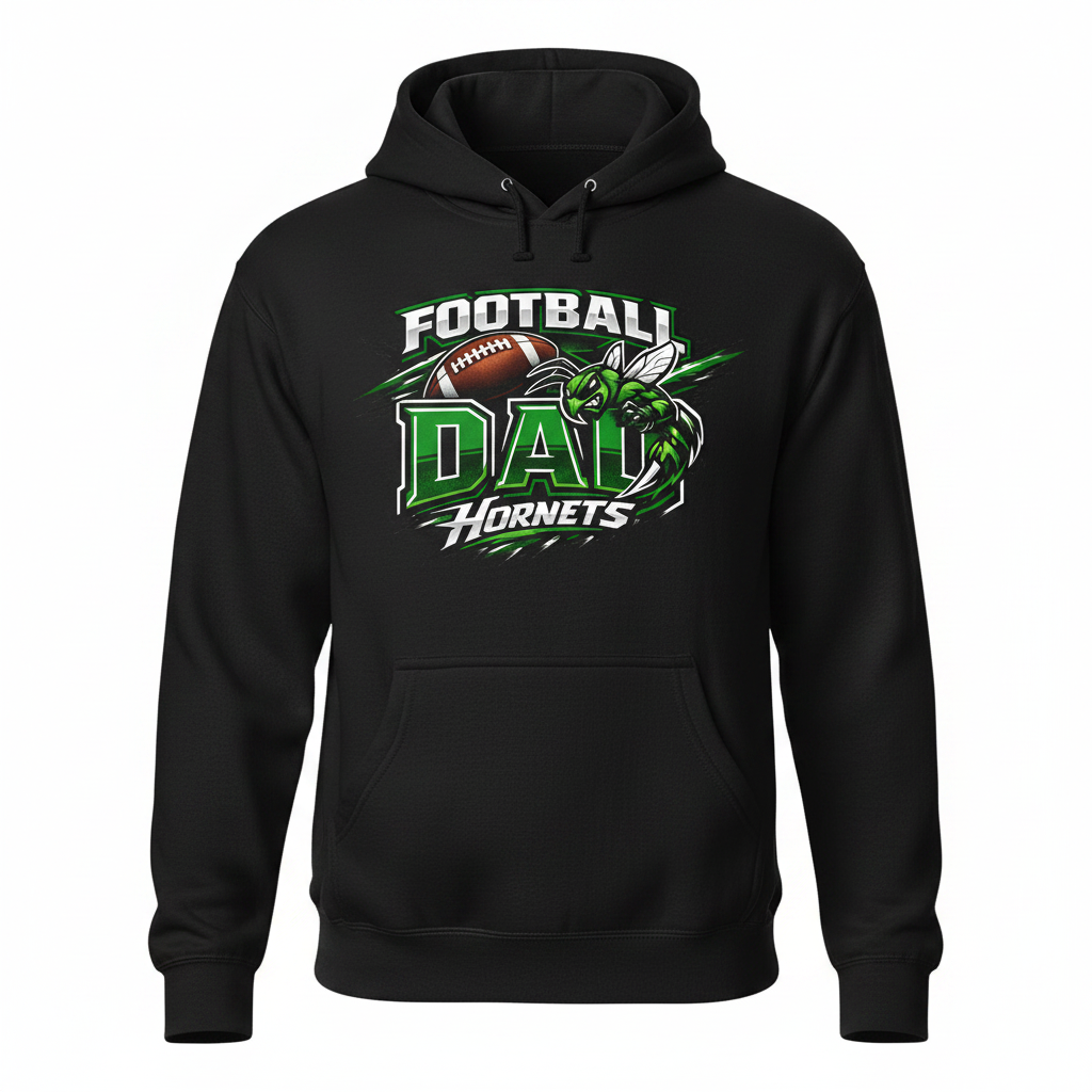 Hornets Football Dad Hoodie - Black