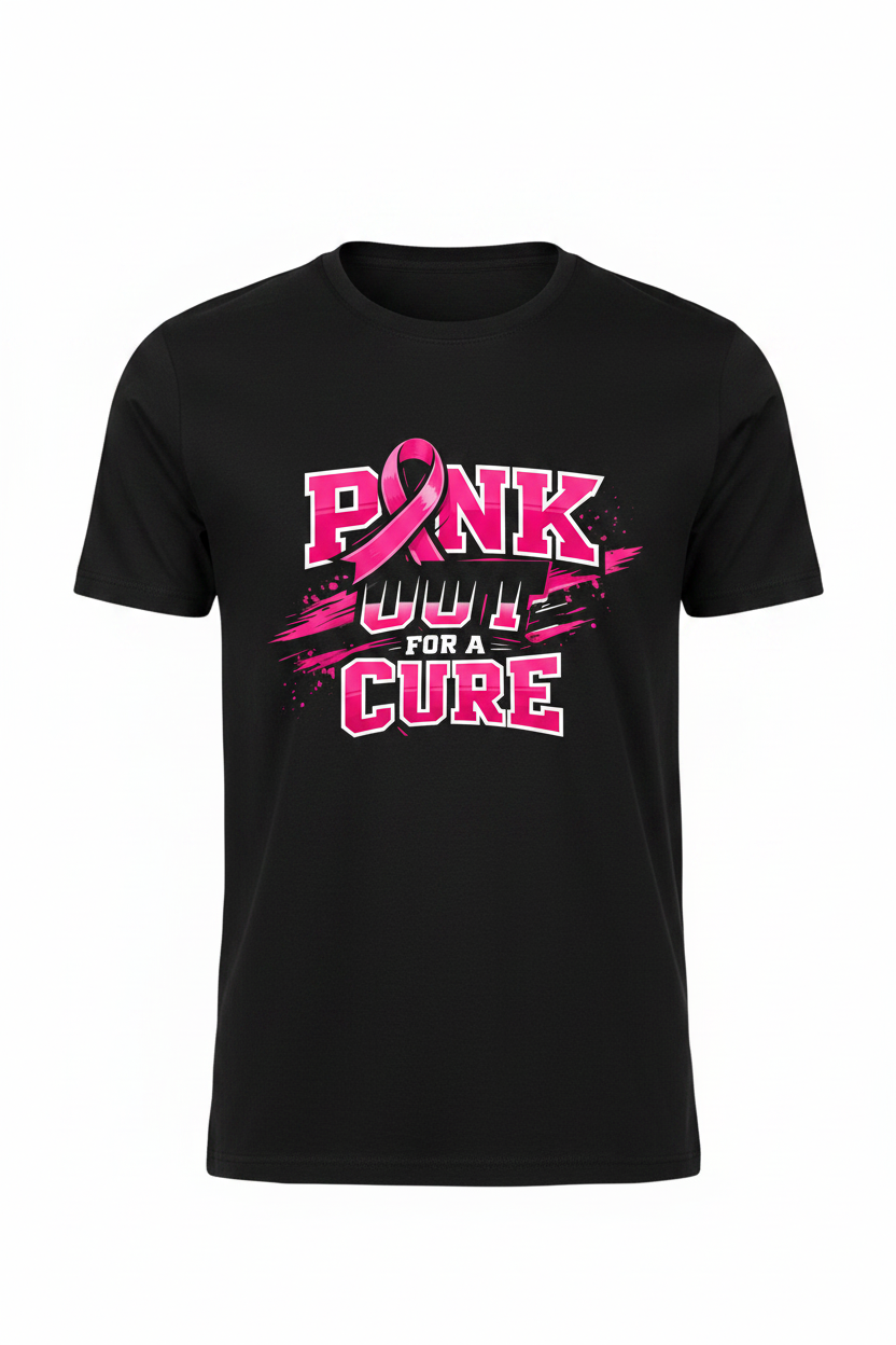 Black - Pink Out For A Cure T-Shirt