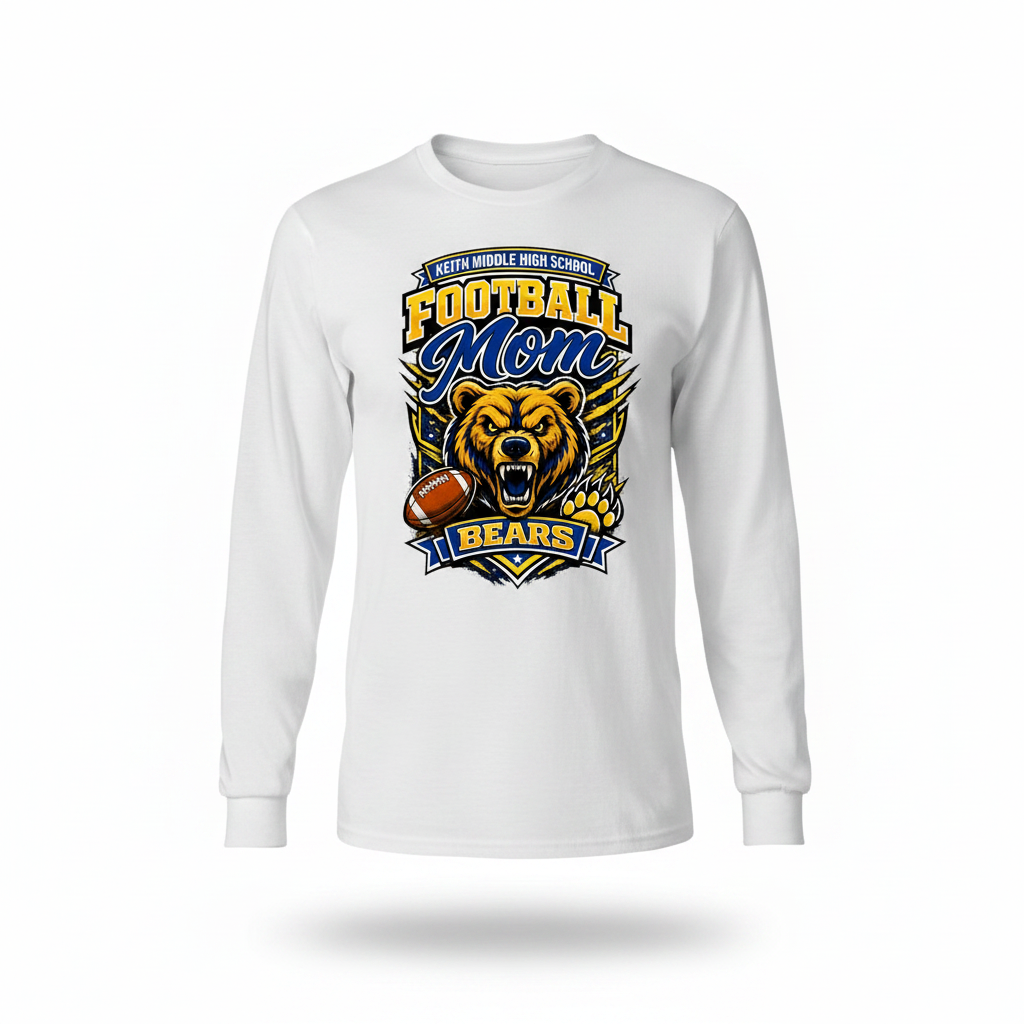 Football Mom Long Sleeve - White