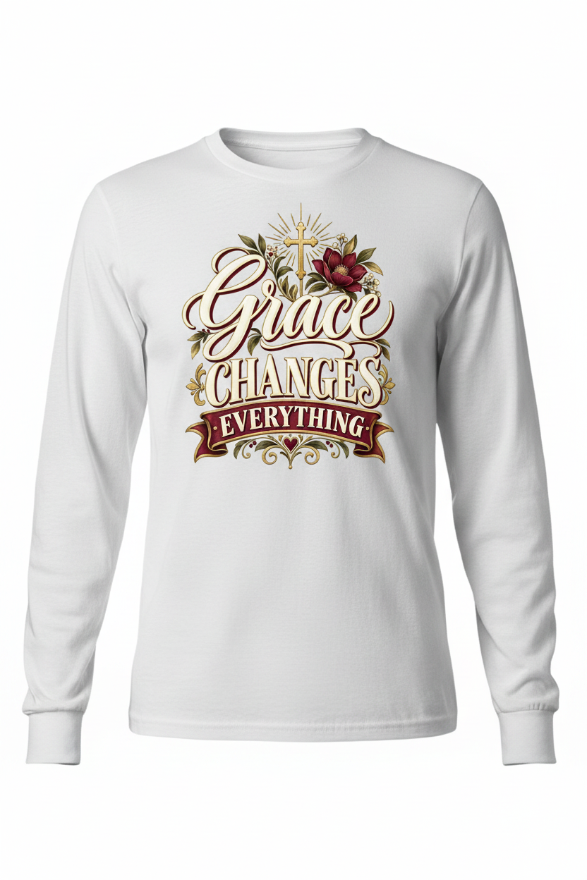 Grace Changes Everything Long Sleeve - White