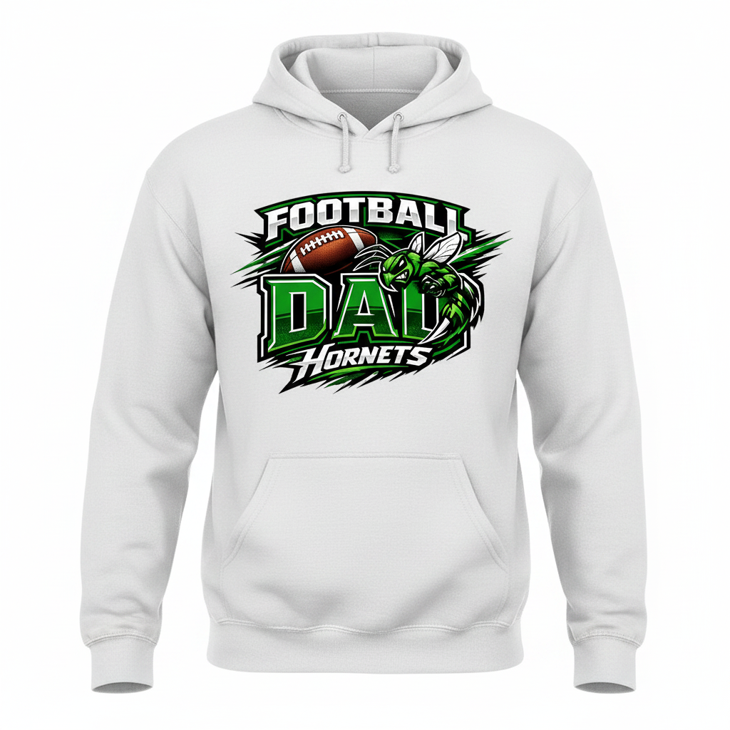 Hornets Football Dad Hoodie - White