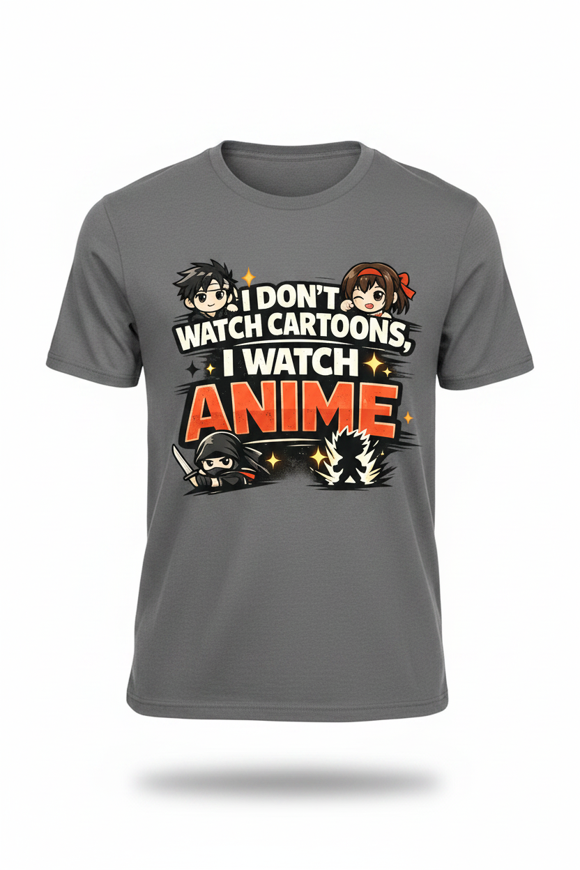 Gray - I Don't Watch Cartoons I Watch Anime T-Shirt