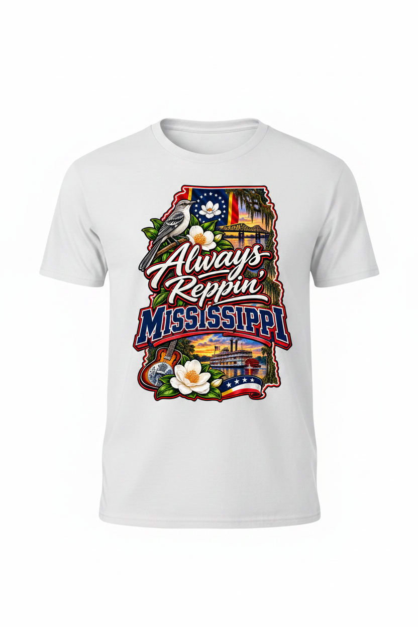 Always Reppin Mississippi T-Shirt - White