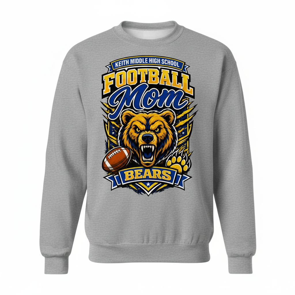 Football Mom Crewneck - Gray