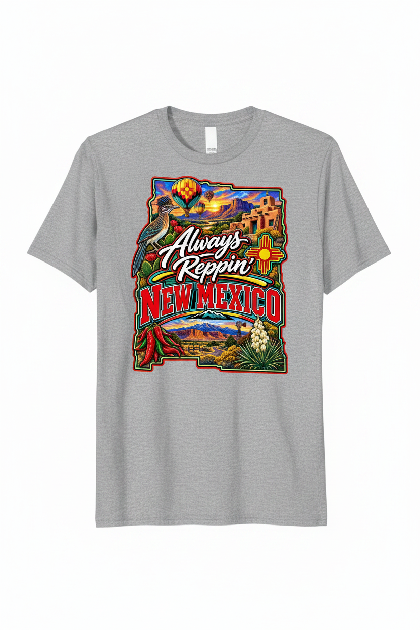 Always Reppin New Mexico T-Shirt - Grey