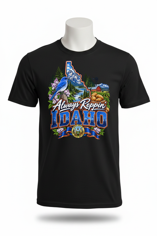 Always Reppin Idaho T-Shirt - Black