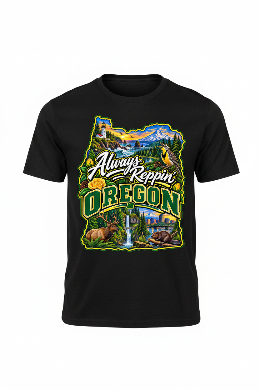 Always Reppin Oregon T-Shirt - Black