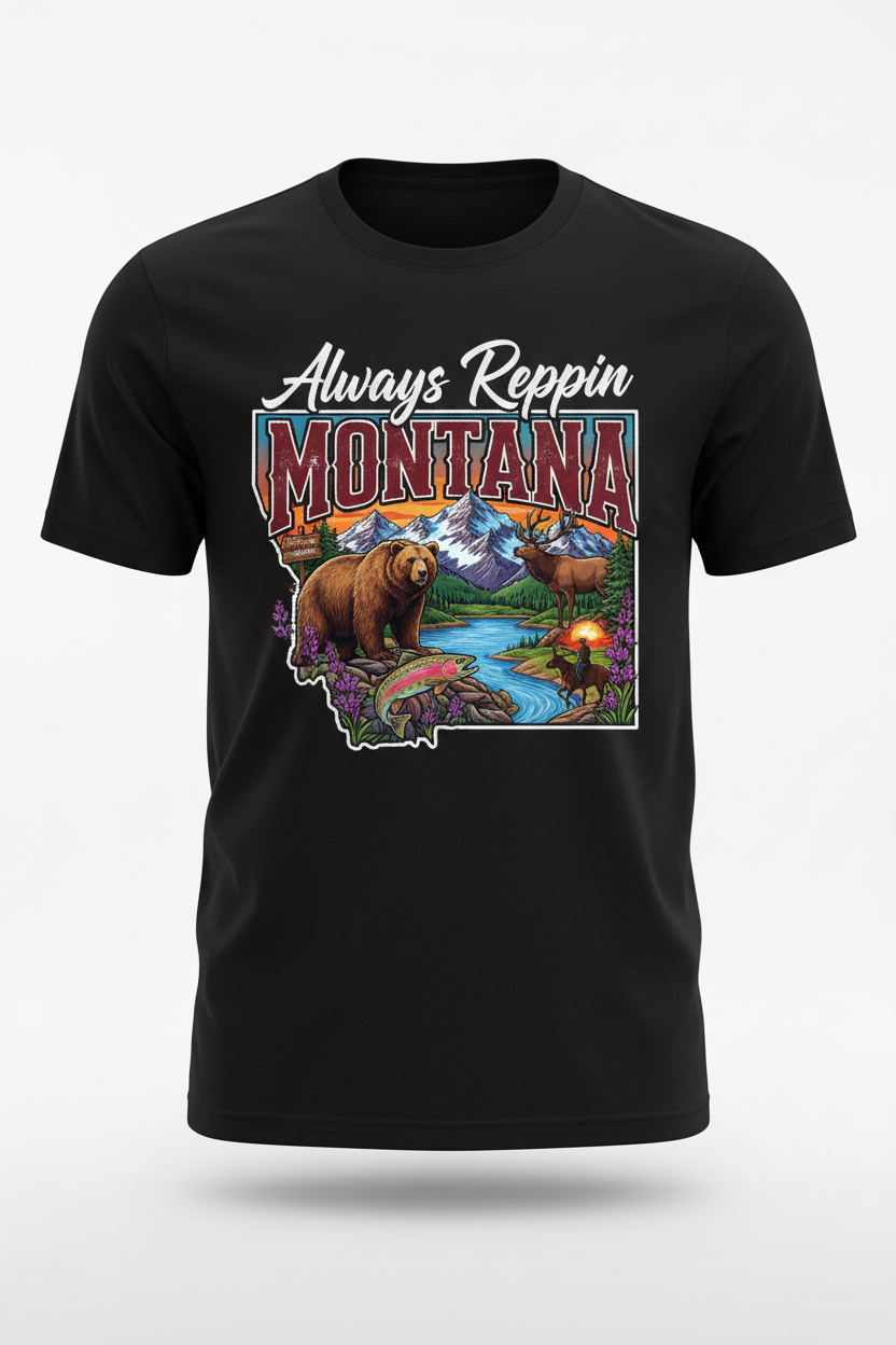 Always Reppin Montana T-Shirt - Black