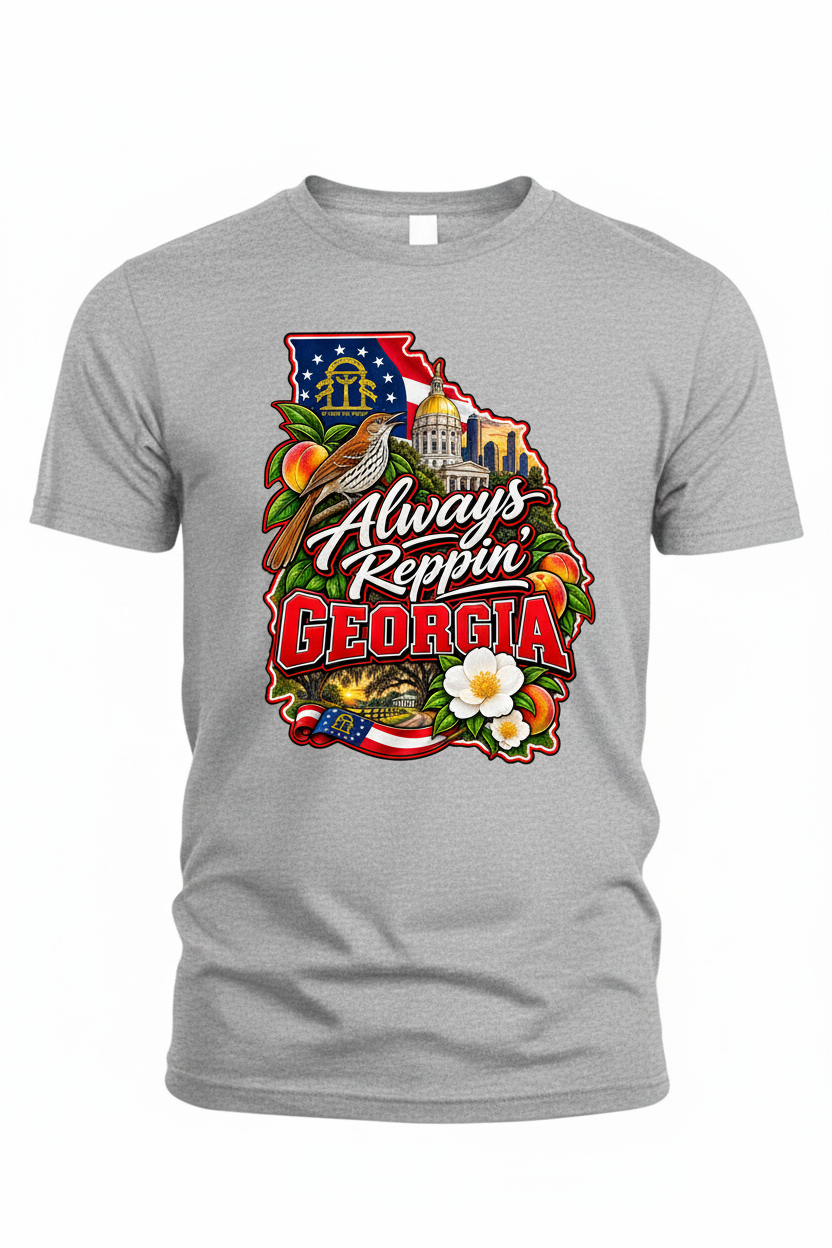 Always Reppin Georgia T-Shirt - Grey