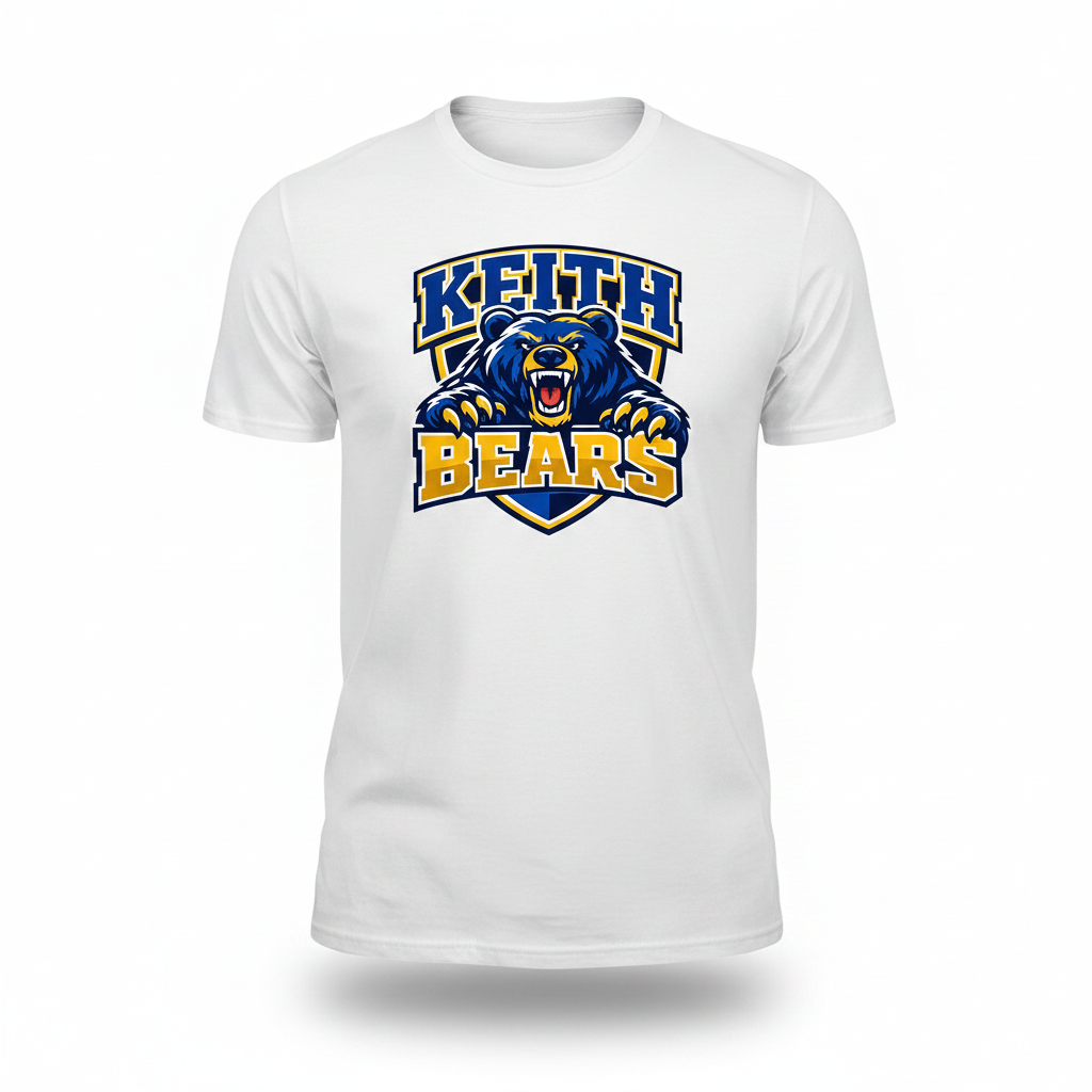 Keith Bears Custom Print T-Shirt - White