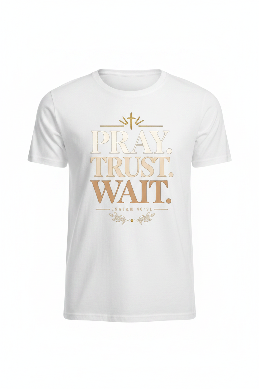Pray. Trust. Wait. T-Shirt - White