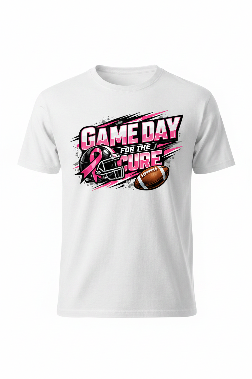 White - Game Day For The Cure T-Shirt