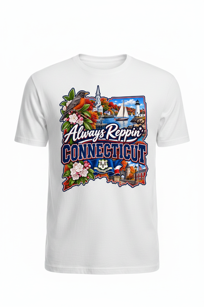 Always Reppin Connecticut T-Shirt - White