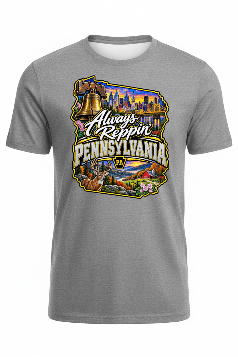 Always Reppin Pennsylvania T-Shirt - Grey