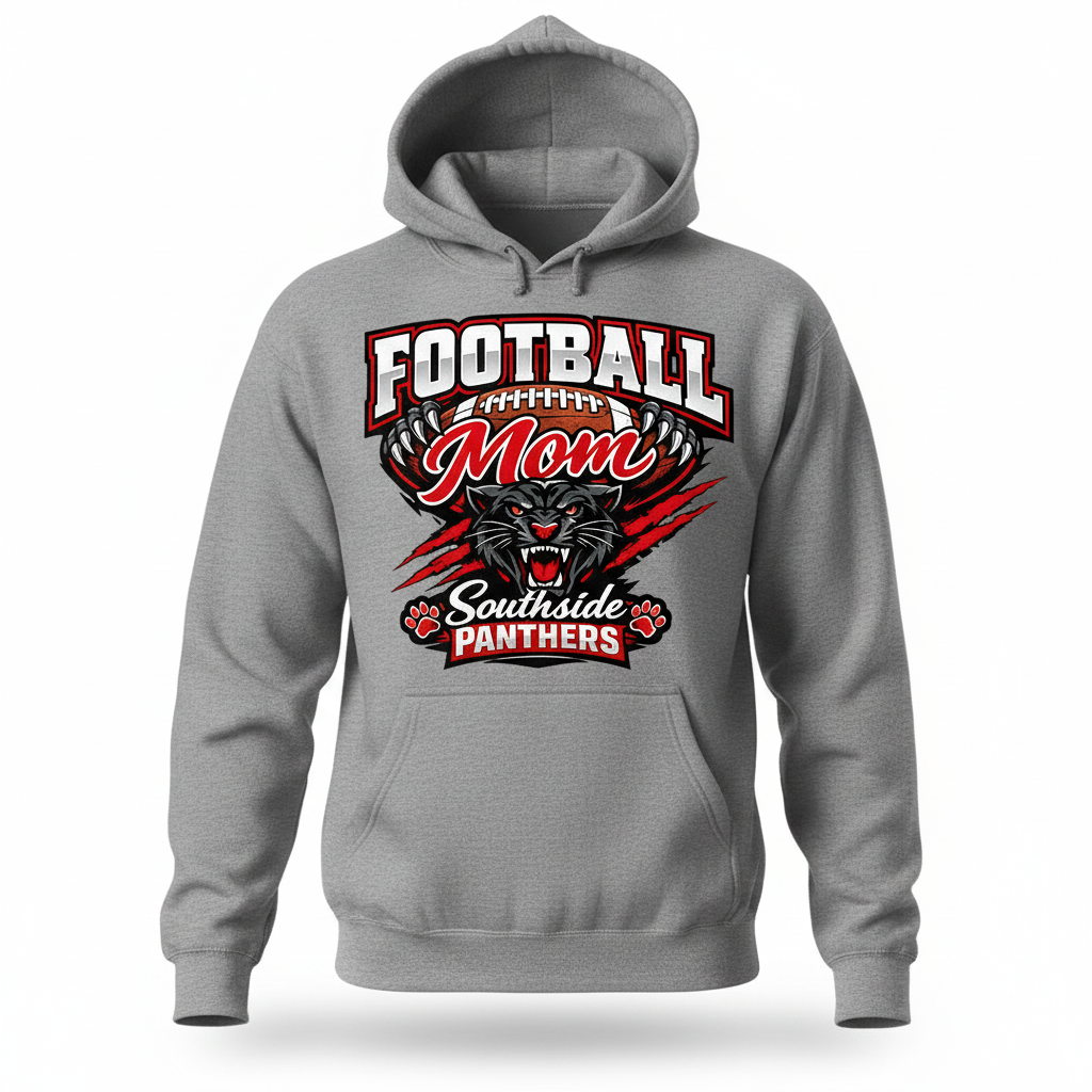Football Mom Hoodie - Gray