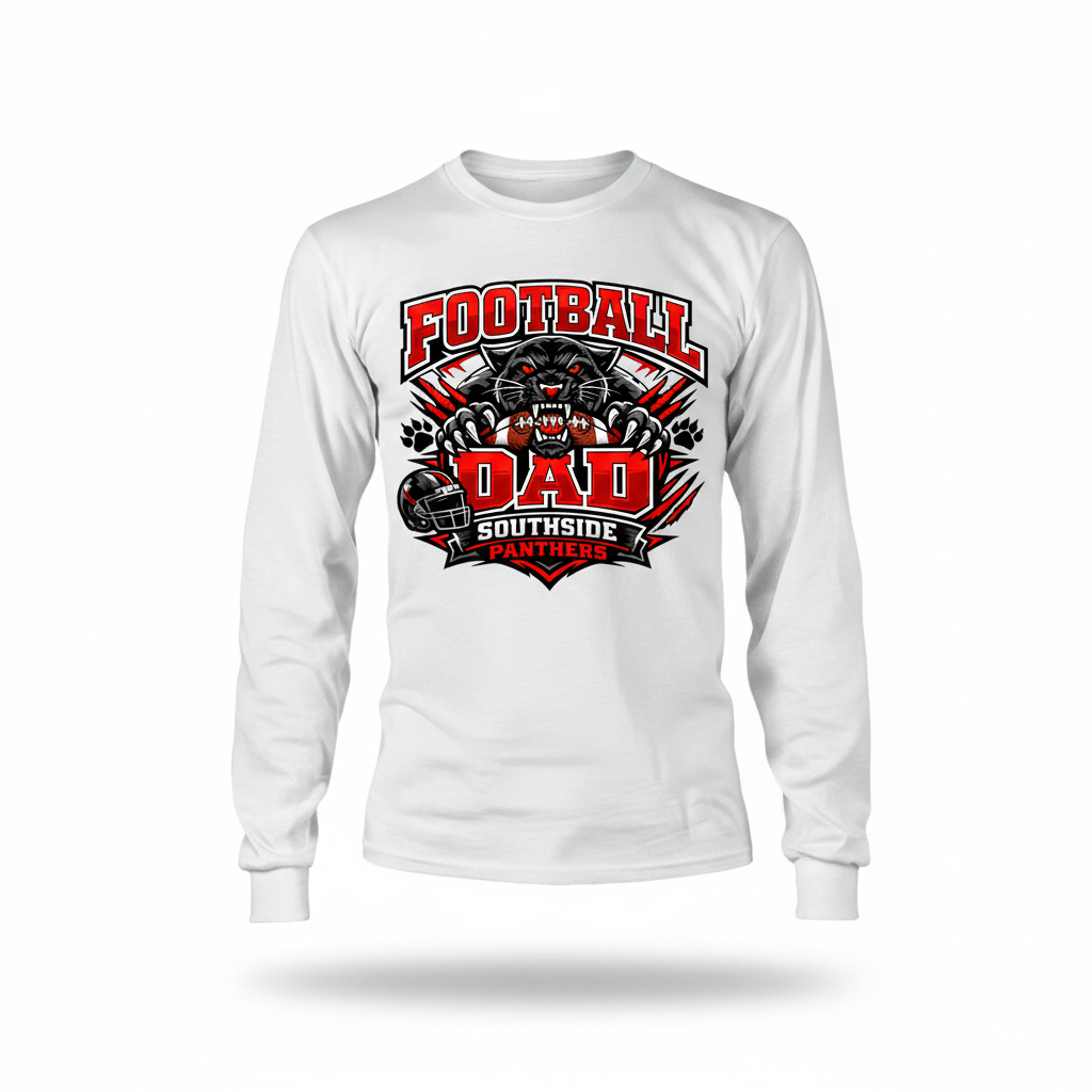 Football Dad Long Sleeve - White