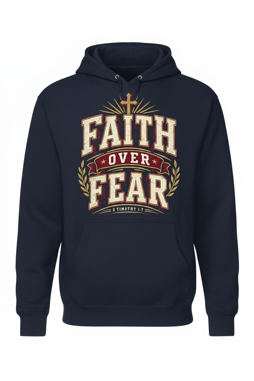Faith Over Fear Hoodie - Navy