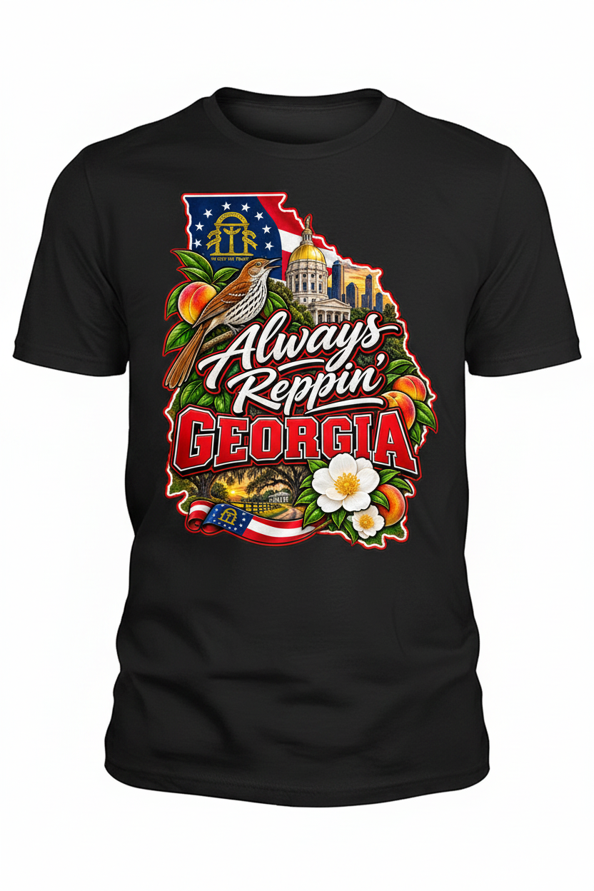 Always Reppin Georgia T-Shirt - Black