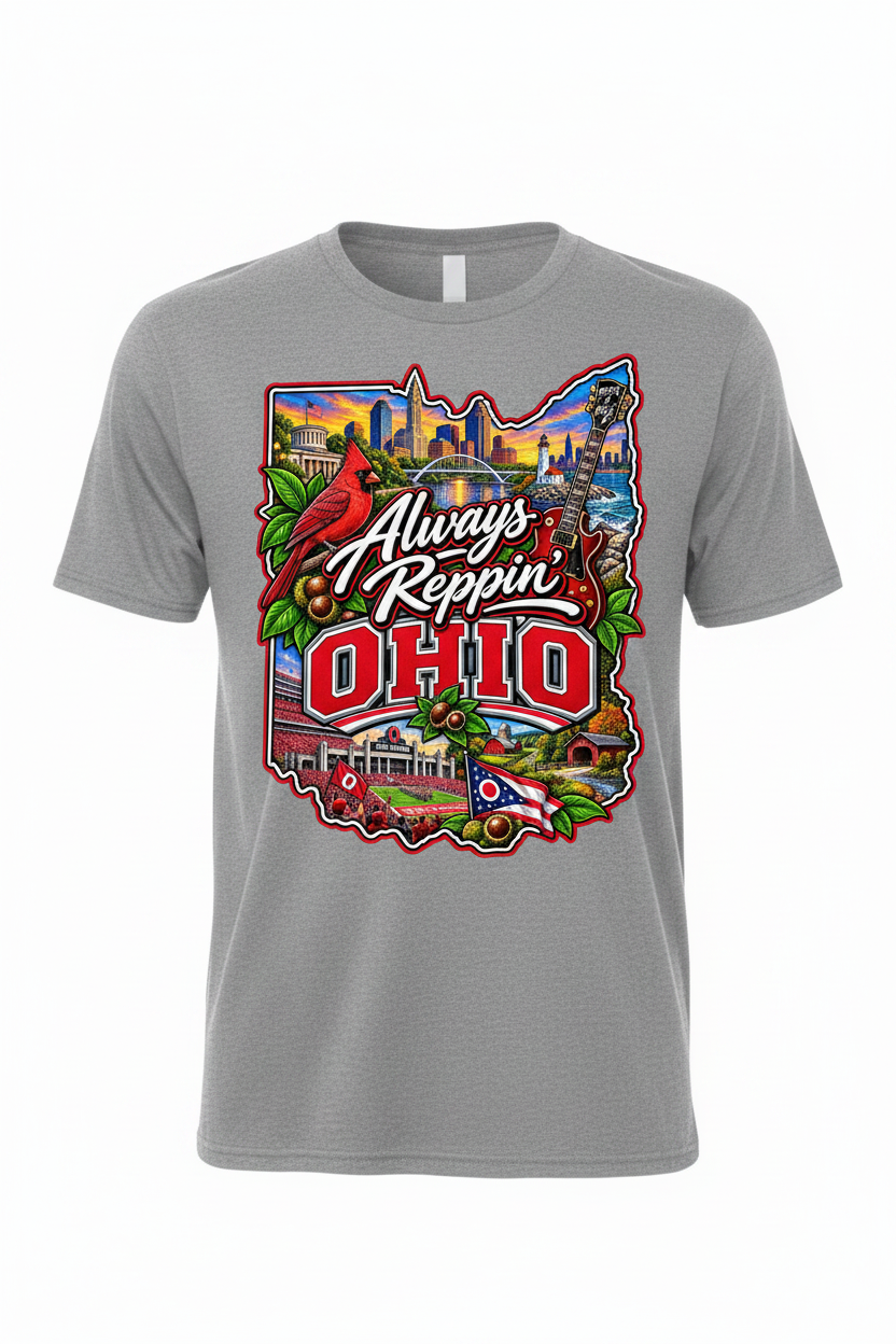 Always Reppin Ohio T-Shirt - Grey