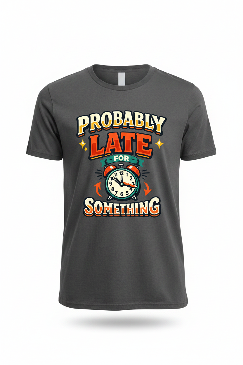Gray - Probably Late For Something T-Shirt