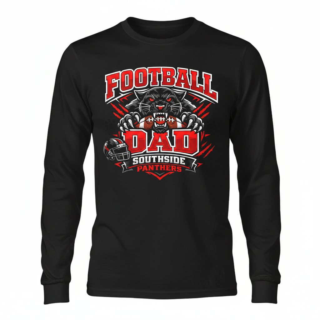 Football Dad Long Sleeve - Black