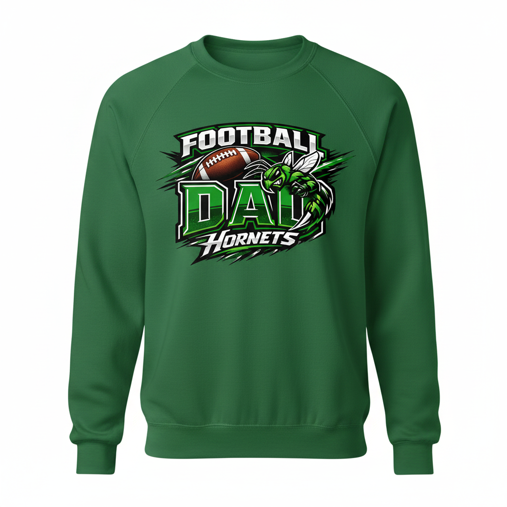 Hornets Football Dad Crewneck - Green