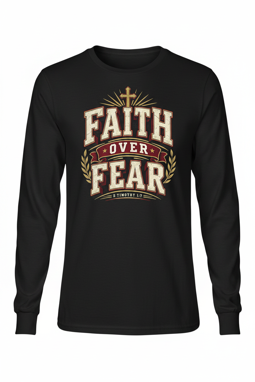 Faith Over Fear Long Sleeve - Black
