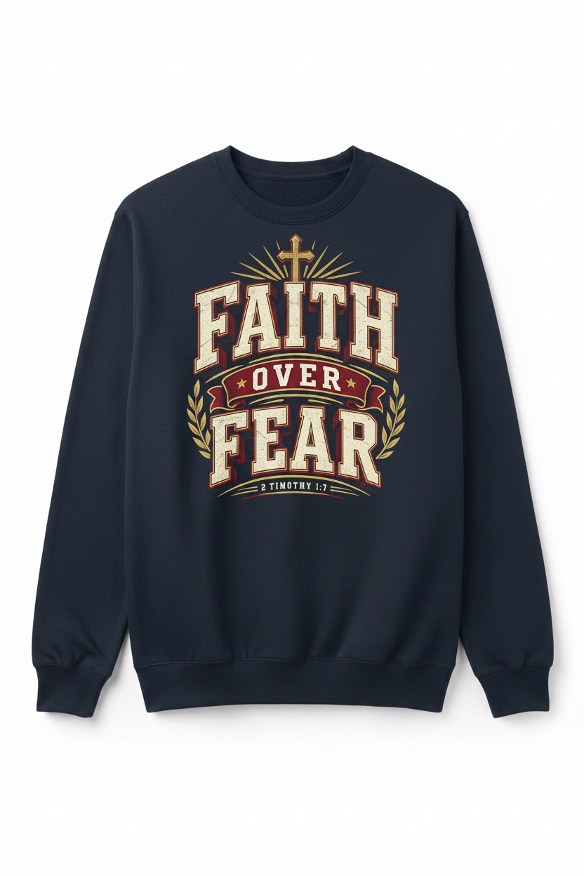 Faith Over Fear Sweatshirt - Navy