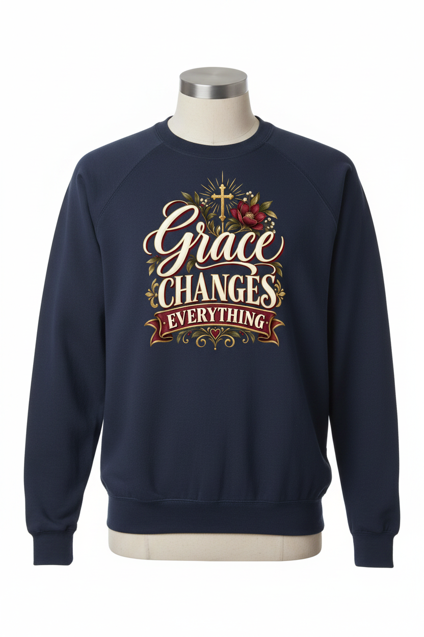 Grace Changes Everything Sweatshirt - Navy