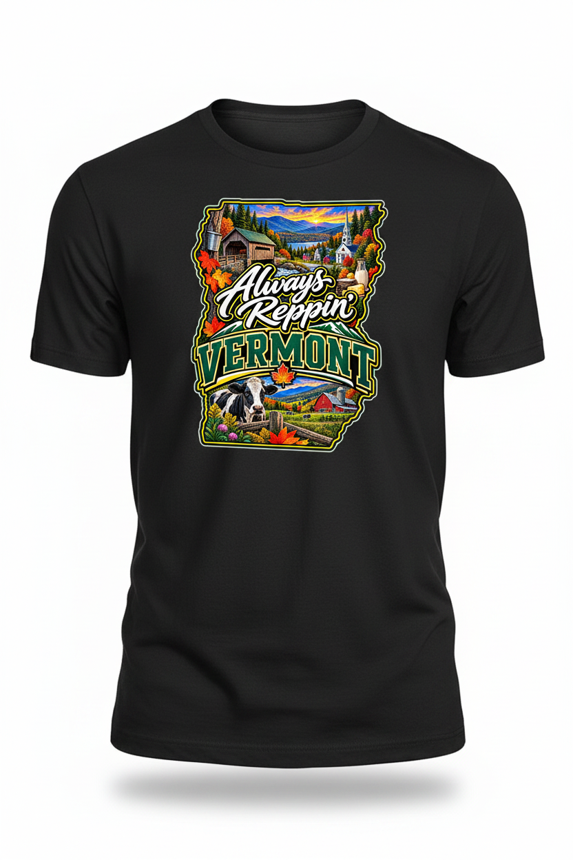 Always Reppin Vermont T-Shirt - Black