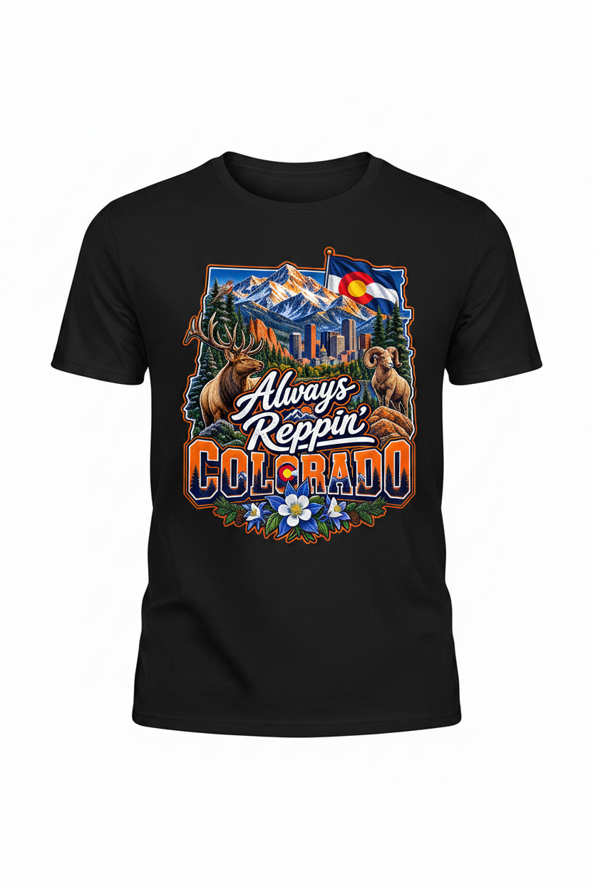 Always Reppin Colorado T-Shirt - Black