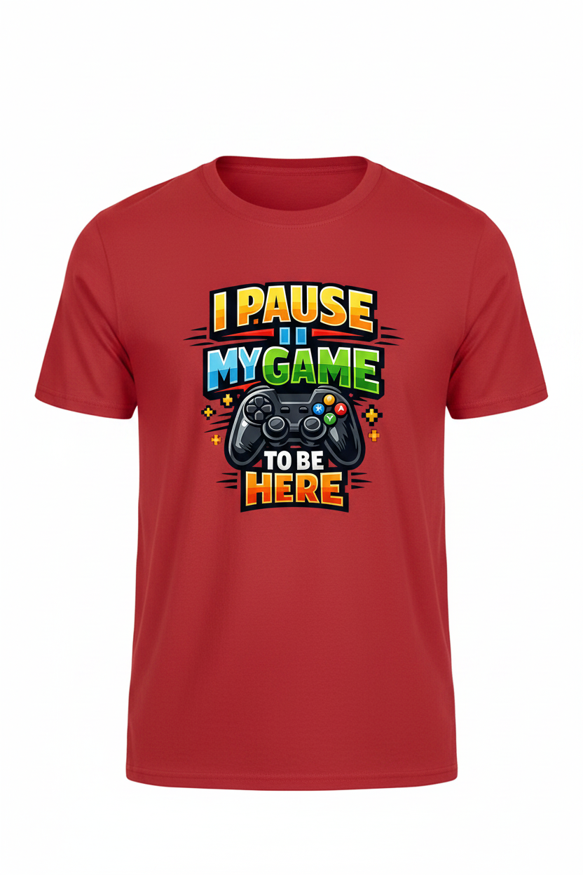 Red - I Pause My Game To Be Here T-Shirt