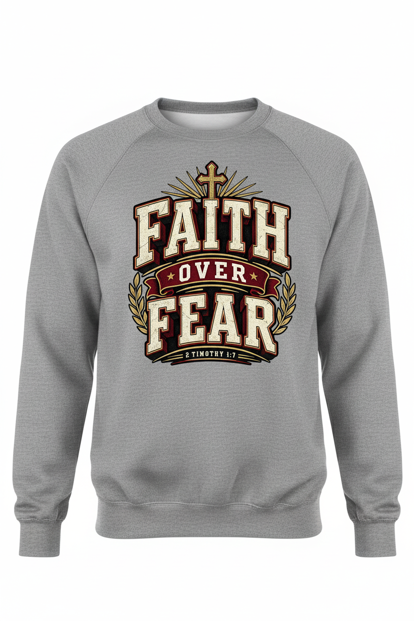 Faith Over Fear Sweatshirt - Grey