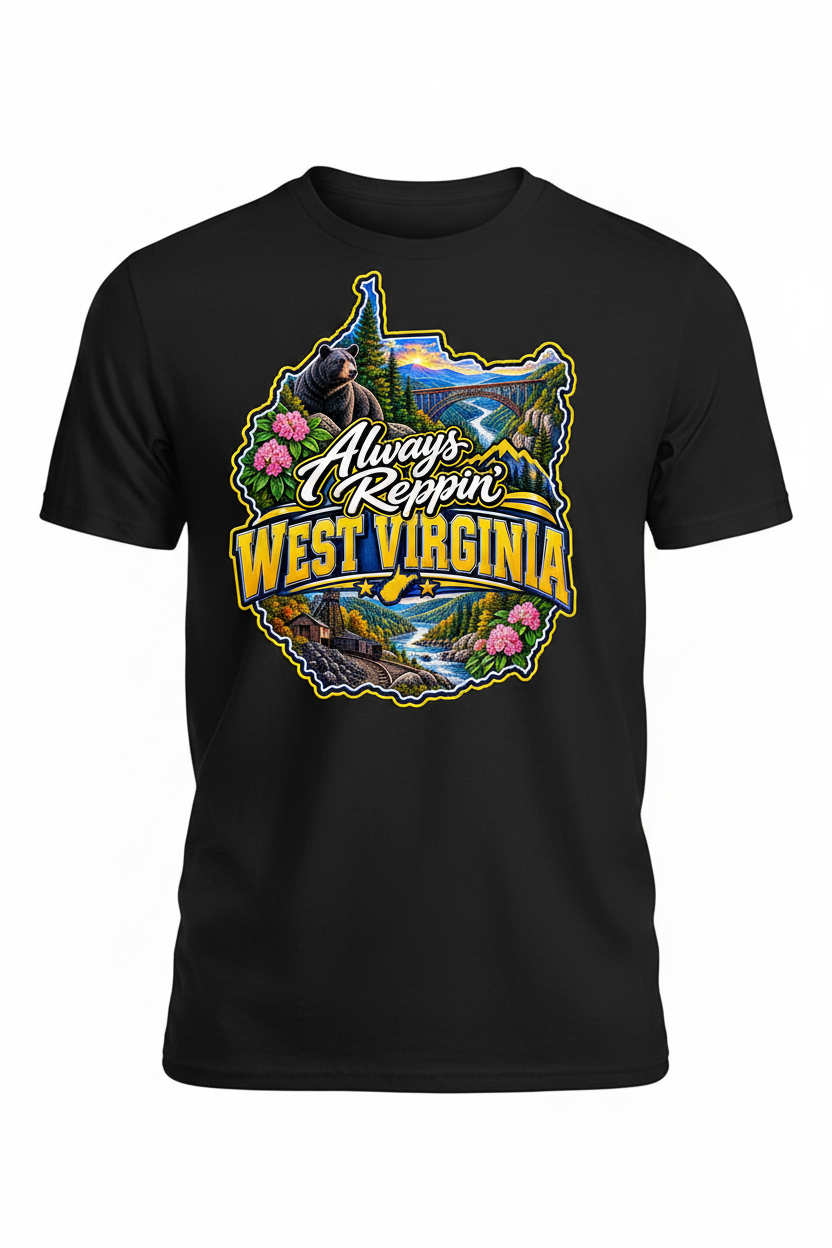 Always Reppin West Virginia T-Shirt - Black