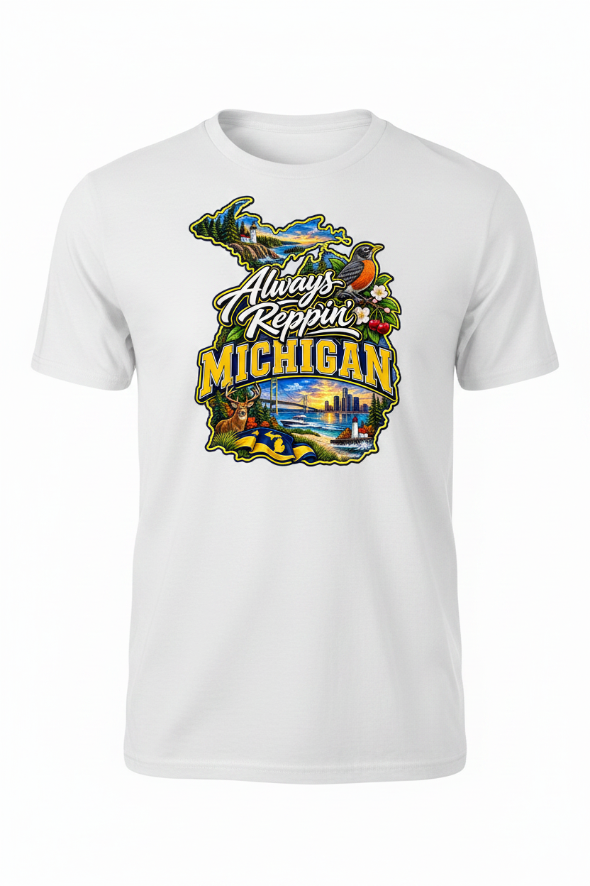 Always Reppin Michigan T-Shirt - White