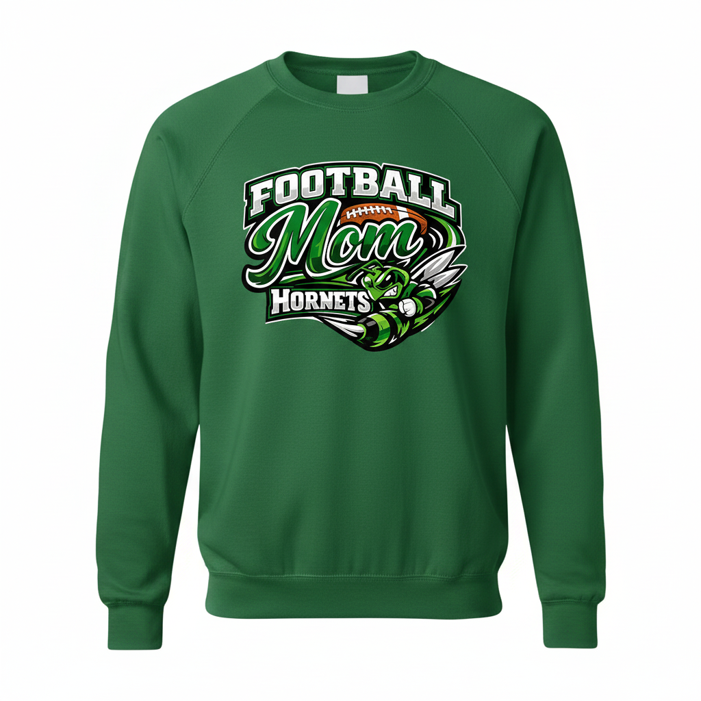 Hornets Football Mom Crewneck - Green