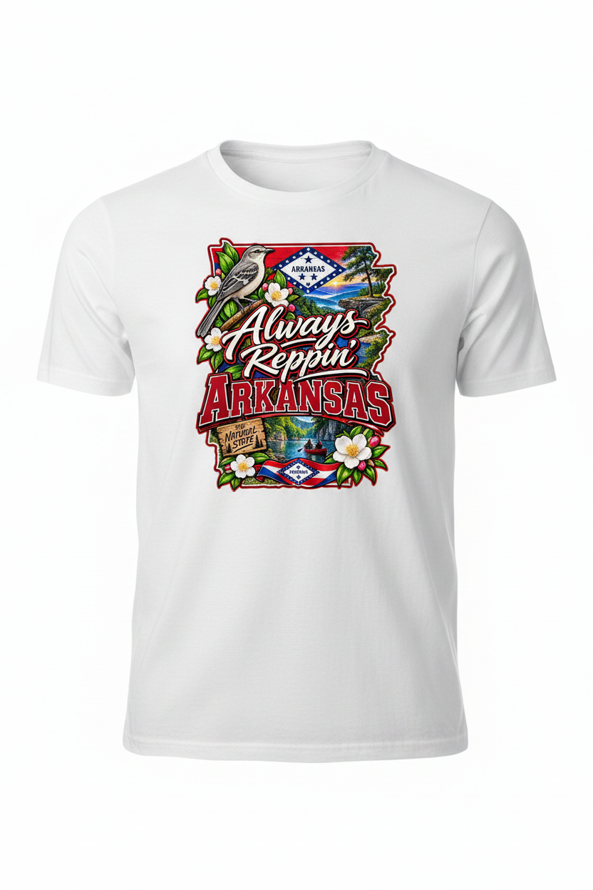 Always Reppin Arkansas T-Shirt - White