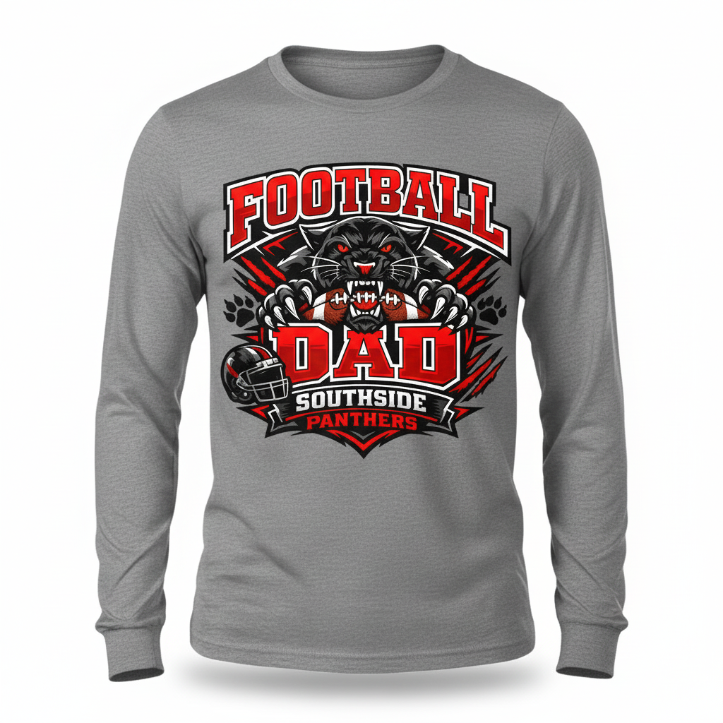 Football Dad Long Sleeve - Gray