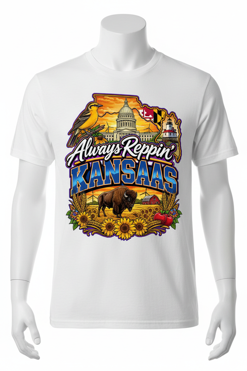 Always Reppin Kansas T-Shirt - White