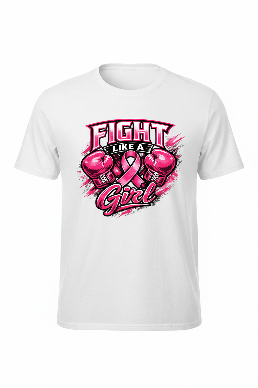 White - Fight Like A Girl T-Shirt