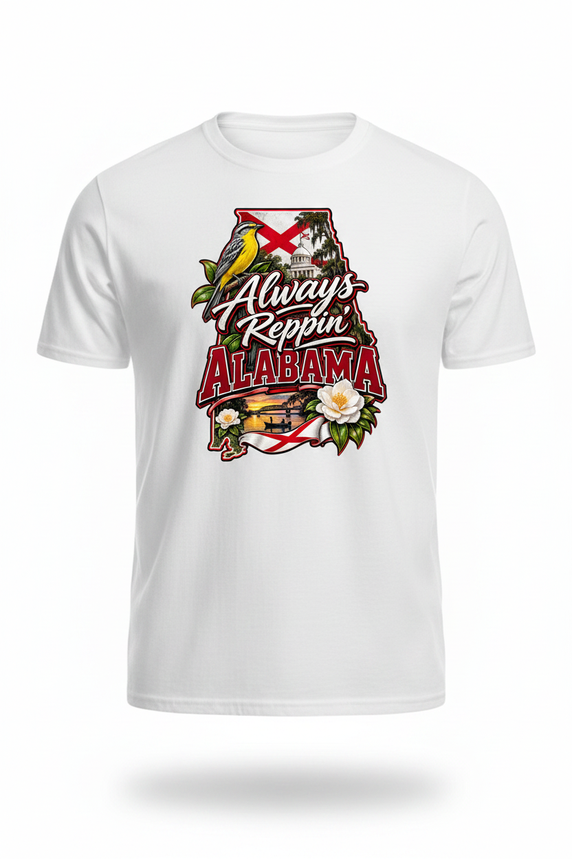 Always Reppin Alabama T-Shirt - White