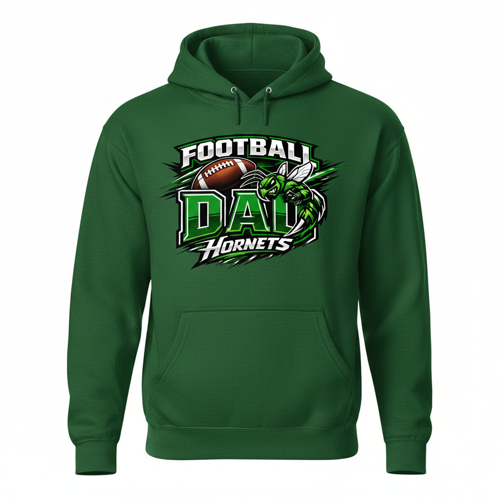 Hornets Football Dad Hoodie - Green