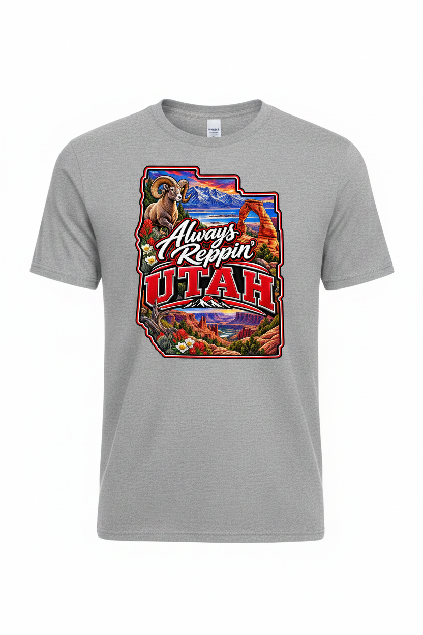 Always Reppin Utah T-Shirt - Grey