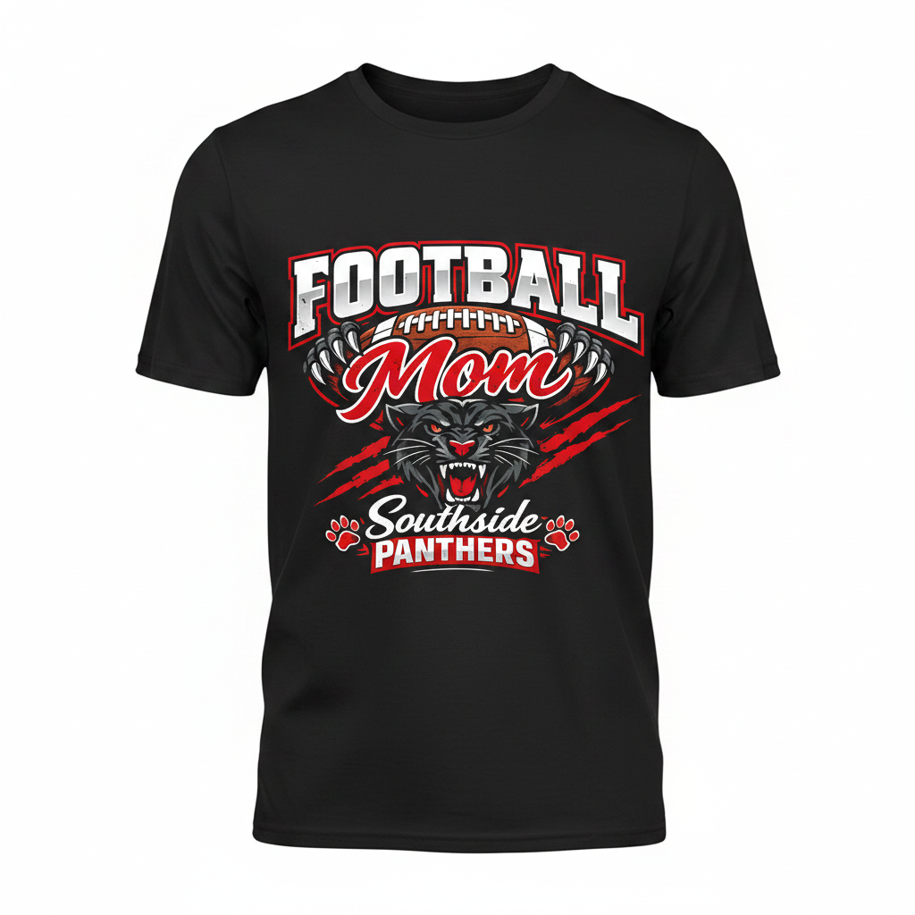 Football Mom T-Shirt - Black