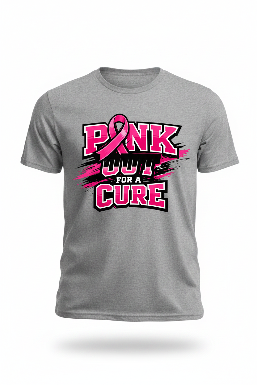 Gray - Pink Out For A Cure T-Shirt