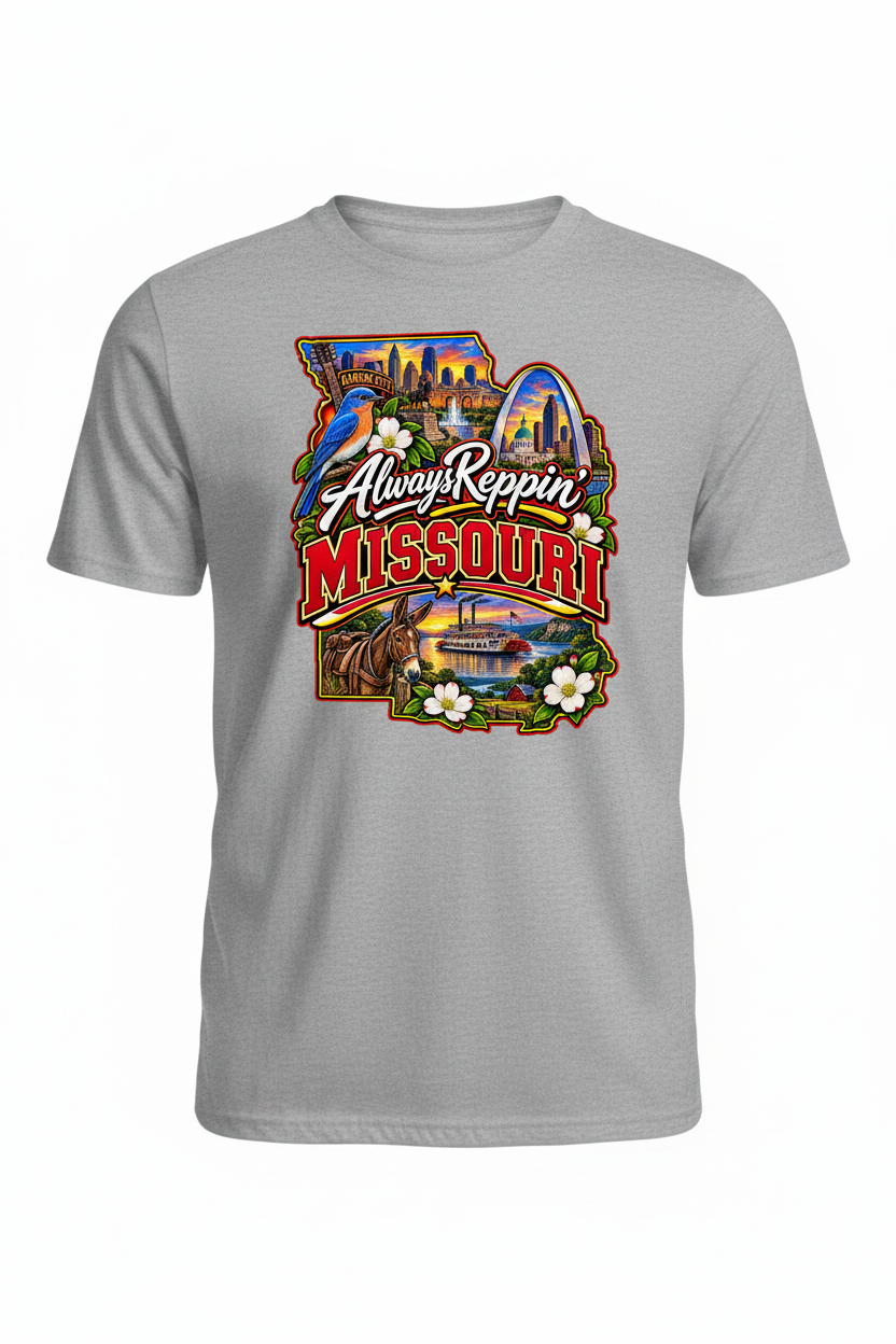 Always Reppin Missouri T-Shirt - Grey
