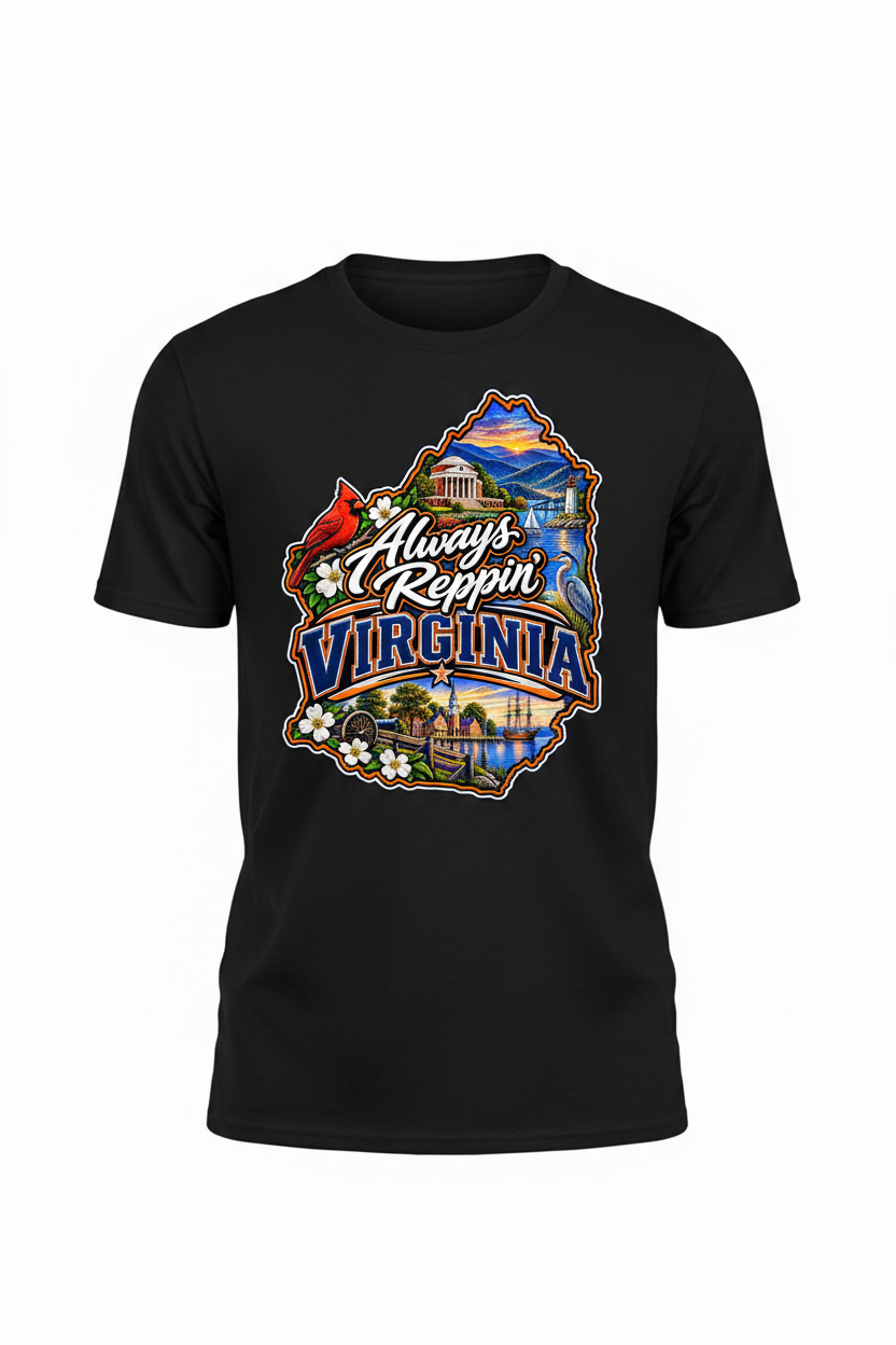 Always Reppin Virginia T-Shirt - Black